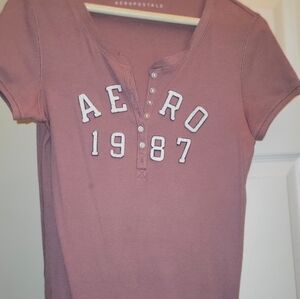 Aeropostale Mauve Ribbed Tee